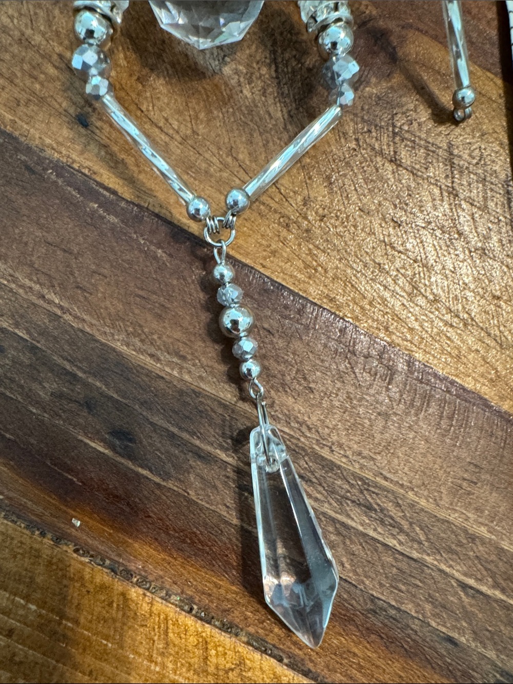 Handmade Crystal Spider Suncatcher in Silver Tone - Picture 3 of 5